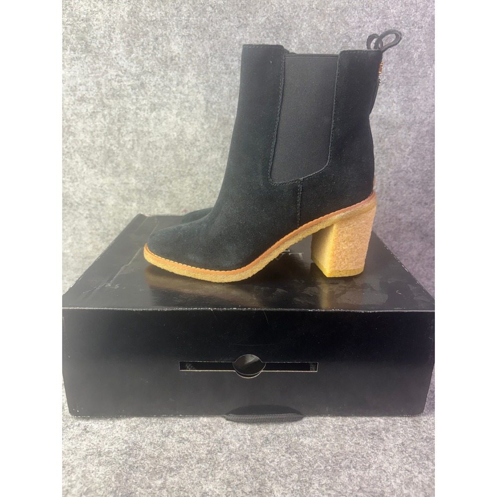 Lauren Ralph Lauren Marianna Boot Women 6 Black Water Resistant Suede Chelsea